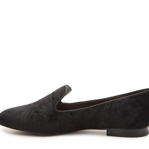 NWB Tahari Frankie Black Velvet Floral Print Slip On Women's Flat Loafers 7.5